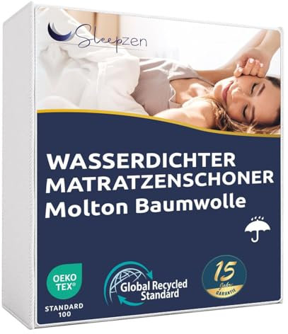 Molton Matratzenauflage 60 x 120 cm - Wasserdichter Matratzenschoner - Matrazenschutzbezug - Zertifiziertes Oeko-TEX® - Baumwolloberfläche, Antibakteriell, Schimmelhemmend, Antiallergisch