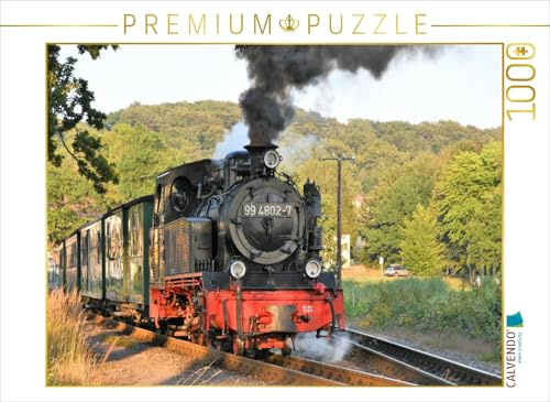 CALVENDO Puzzle Dampflok im Abendlicht | 1000 Teile Lege-Größe 64 x 48 cm Foto-Puzzle für glückliche Stunden