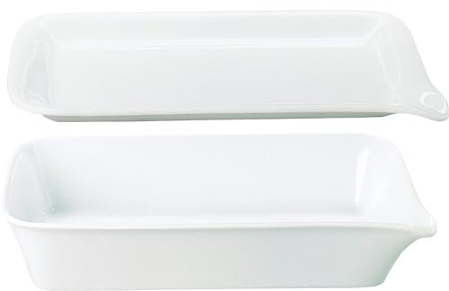 KAHLA 1UA269A9001UC BBQ Grillschale + Platte 28x19 cm | weiße Form mit Deckel aus Porzellan