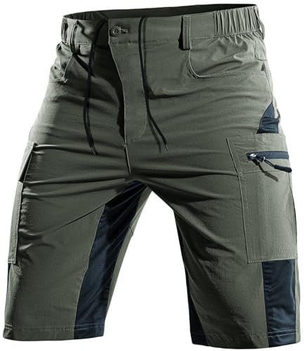 Cycorld Kurze Hose Herren Wanderhose MTB Shorts | Atmungsaktiv, Schnelltrocknend, 5 Taschen, Bermuda Cargo, Radhose, Fahrradhose, Mountainbike
