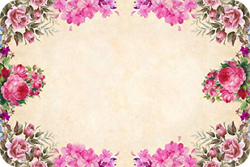 Floral Glass Worktop Saver - Kitchen Worktop Protector with Floral Border Design - Tempered Glass Chopping Cutting Board for Food Prep Rolling Pastry - by Pearl Glass (60 x 40cm Extra Large)