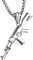 JewelryWe Halskette Herren Maschinenpistole Armee Gewehr Pistole Edelstahl Anhänger mit 22 Zoll Kette Hip Hop Schmuck für Männer Frauen Silber