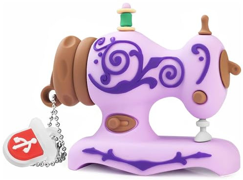 Chiavetta USB 32GB, Novità Pendrive Forma di Macchina da Cucire Penna USB Memoria Flash Drive Memoria USB Esterna, Viola
