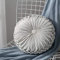 Bprtcra runde Samt-Kissen, plissiert, rundes Kissen, plissiert, gepolstert, Velours, handgefertigt für Haus, Sofa, Stuhl, Bett, Auto, 35 cm (weiß)
