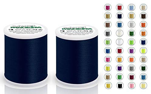 2x Madeira Polyneon 40 | SET | 1.000 m Spule | Doppelpack | Stickgarn | Maschinenstickgarn (1643 Midnight blue (Mitternachtsblau))
