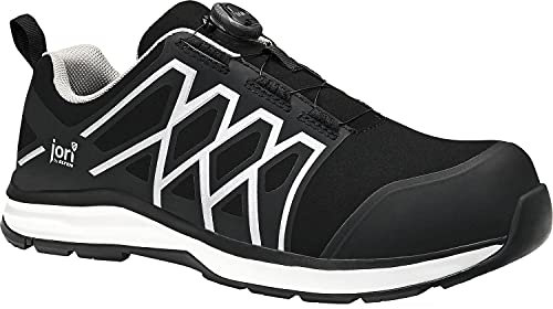 JORI Sicherheitsschuhe jo_Swift BOA Black Low ESD S3S, Damen und Herren, Textil, Kunststoffkappe (Leichter als Stahlkappe), leicht, sportlich 44, Schwarz-Weiß
