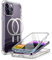 i-Blason Ares Mag Series Case for iPhone 14 Pro (6.1 Inch) 2022, Bumper Case Transparent Mobile Phone Case with Integrated Tempered Glass Screen Protector Compatible with MagSafe (Clear)