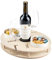 INEXTERIOR WineTime - WeinBar für Weiflasche und Gläser sowie Snacks - Aus Birkenholz hangefertigt - Made in Germany - Weinträger Weinregal tablett Brett unterlage (Natur)