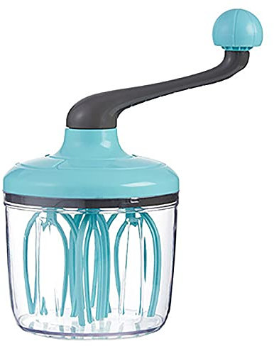 Batidor Manual con Manivela - 1100 Ml, Agitador De Espumador De Leche con Manivela Manual, Batidor De Espuma para Cocina, Cocción Al Horno-Green||As Show