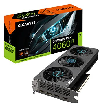 GIGABYTE GeForce RTX 4060 Ti Eagle OC 8G Graphics Card, 3X WINDFORCE Fans, 8GB 128-bit GDDR6, GV-N406TEAGLE OC-8GD Video Card