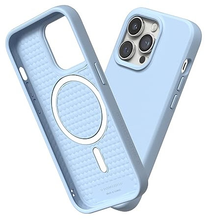 RhinoShield Case kompatibel mit [iPhone 14 Pro Max] | SolidSuit - MagSafe-kompatibel -Stoßdämpfende & schlanke Schutzhülle mit Premium Finish - 3.5 Meter Fallschutz - Gletscherblau