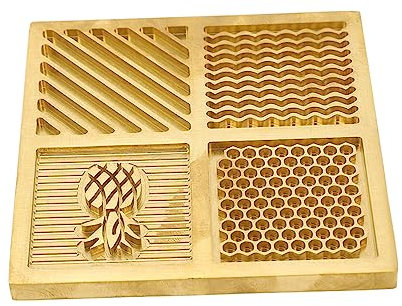 Thickened Brass Ice Cube Stamp Tray with 4 Patterns, Wide Application Ice Designer Tray Quick Production for Bar Home