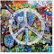 Bilderwelten Fototapete Jugendzimmer Graffiti Wall Peace Sign 192 x 192 cm Vlies-Tapete XXL Smart Wandtapete Wanddekoration Wohnzimmer Schlafzimmer
