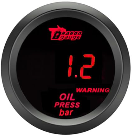 ETOPARS Universal Coche Medidor de Presión del Aceite 2 Pulgadas 52mm Aceite Presión Indicador Digital Bar Aceite Presión Medidor de Calibre Rojo Luz Press Instrumentos