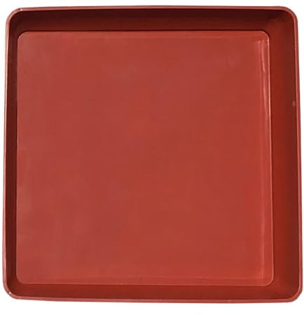 Lot de 4 soucoupes carrées en plastique de 25 mm pour décoration de jardin d'intérieur et d'extérieur (rouge)