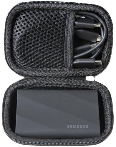 Anleo Hard Travel Case for Samsung T7 Shield 2TB / 1TB / 4TB, Portable SSD, USB 3.2 Gen2 External Solid State Drive (Black, Case for 1 Hard Drives)