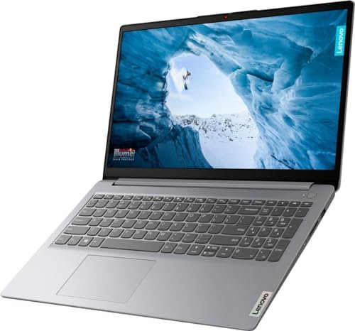 Lenovo Ideapad 1 - Computer portatile FHD Touch da 15,6, Ryzen 7 5700U, memoria RAM da 32 GB, SSD NVMe M.2 da 1 TB, scheda grafica AMD Radeon, Windows 11, grigio nuvola con scheda SD da 32 GB