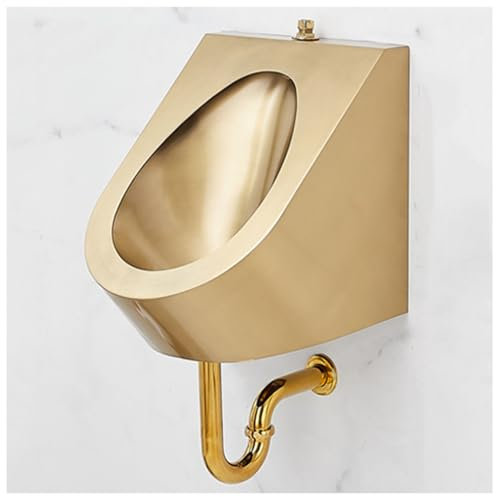 Urinal mit Spülung für Herren Urinal aus Edelstahl, Kommerzielles auswaschbares Hochleistungs-Urinal Kreatives goldenes Urinal, Wandhängendes Toiletten-Urinal für den Haushalt