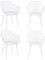buybyroom Gartenstuhl 4er Set, Outdoor Stuhl mit Armlehne, Armlehnensessel Loungesessel Lehnstühle, Gartenstühle 120 kg belastbar, Weiß