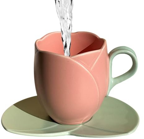 Keramik Kaffeetasse, Kaffeetasse,Blumenbecher Keramikbecher | Handgemachte Tasse Keramik Blumentopf Tasse für Blumenliebhaber und Freunde