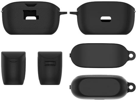 Earbuds Case Cover Compatible for JBL Vibe Buds, Silicone Earphone Cases Protective Headphone Shell Ear Buds Box Shockproof Headset Carrying Storage Sleeve(Case Only) (Black)