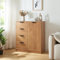 [en.casa] Commode avec 4 Tiroirs et Porte Meuble de Rangement Style Intemporel pour Salon Chambre Entrée Classeur pour Bureau MDF 90 x 80 x 40 cm Effet Chêne