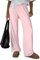 FOFAINWE Damen Weites Bein Ribber Pant Lose Gemütliche Casual Sweatpants Pyjama Lounge Flowy Hosen Mit Taschen(Rosa,S)