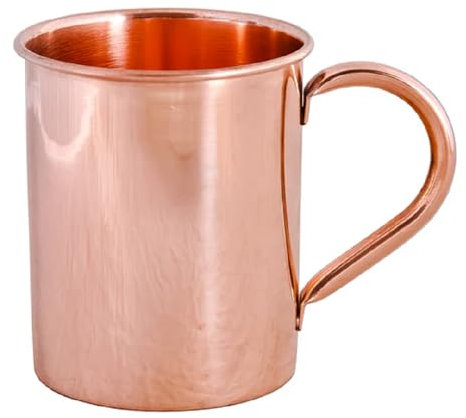 BIFFELY Copper Moscow Mule Mugs - 100% Pure SOLID Copper - 16oz (Plain)