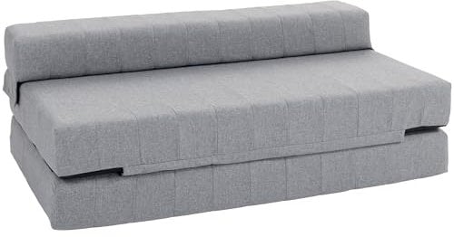 HOMCOM Bodensofa 2-in-1 Klappbar Schlafsofa mit Leinenoptik, für 2 Personen, Gepolstert Sofabett bis 250 kg belastbar für Wohnzimmer, Schlafzimmer, Grau