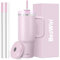 40 oz Tumbler with Handle and Straw, 2 Lids (2 in 1 & Leakproof Lid) - Vacuum Insulated Stainless Steel Double Wall Water Bottle Travel Coffee Mug - Holiday Gifts for Women Men - Lavender