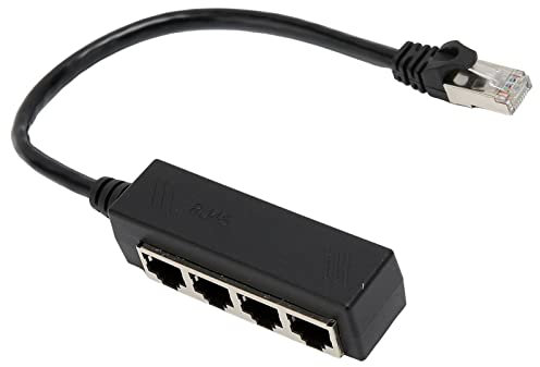 Câble Répartiteur Ethernet Rj45, Adaptateur Répartiteur Ethernet Rj45 8 Broches 1 Mâle à 4 x Femelle pour Ordinateur Portable