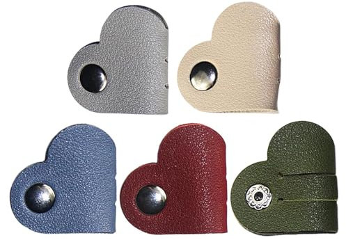 Heart Shaped Cable Organizer - Faux Leather Cable Ties, Portable USB Cable Holder | Cable Management Straps, Earbuds Holder for Headphones, Cable Reel for School Use