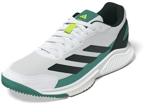 adidas Uomo Courtquick Mens Padel Shoes, Cloud White/Cloud White/Aurora Ivy, 47 1/3 EU