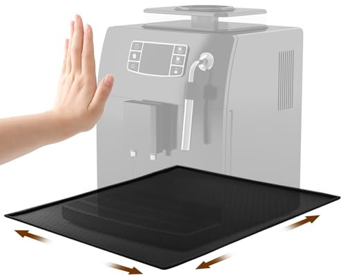 Rinwywey Unterlage Kaffeemaschine, 48 x 30 Silikonmatte Kaffeemaschine, Anti-Rutsch Wasserdicht unterlage kaffeevollautomat kompatibel mit vielen Marken von Kaffeemaschinen