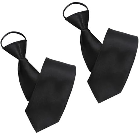 GUTERTOP Schwarze Krawatte Herren Einfarbiger Klassische, Vorgebundene Verstellbare Tie mit Reißverschluss, Schlips Schwarz 8Cm für Heiraten Oder Festliche Veranstaltunge