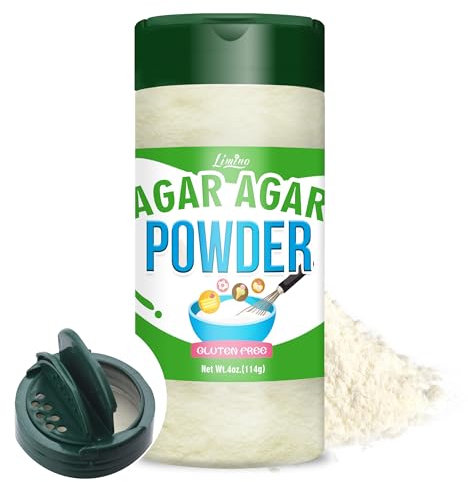 Agar Agar Powder, 114g Vegan Gelatin Substitute, 100% Pure Natural Thickener for Cooking, Petri Dishes, Jams, Rich in Dietary Fiber Unflavored Gelling Agent for Jelly, Cheese, Desserts, Candy