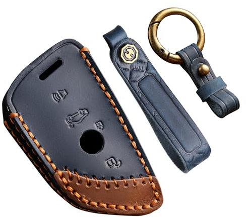Ysbxitu Smartkey - Coque de clé de voiture - Accessoire compatible avec BMW X1 X2 X3 X5 X6, BMW 1 2 3 4 5 6 7 Series - Idée cadeau, bleu, Blau