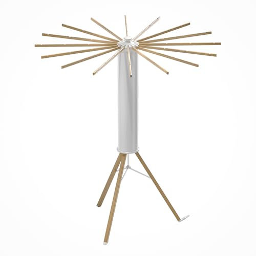 Séchoir à Linge Pliable Intérieur Extérieur Otto – Étendoir Parapluie Design Bois 16 Bras, Trépied Renforcé, Compact & Robuste Ultra Stable, Séchage Grande Capacité, Gain de Place