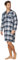 Haigman Chemise de nuit pour homme 100 % coton brossé à manches longues, Gris/bleu à carreaux, L
