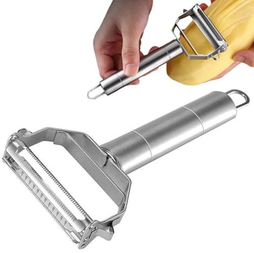 Carrot Shredder, Julienne Peeler Stainless Steel for Fruit and Vegetables, Double Sided Blade Julienne Slicer