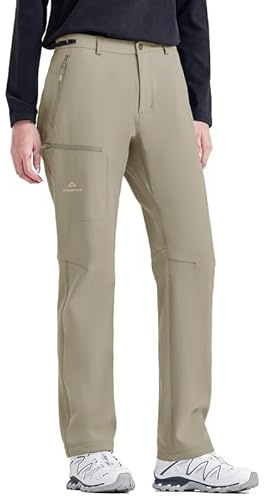 Pioneer Camp Softshellhose Damen Gefütterte Thermo Wanderhose | Wasserabweisend, Winddicht, 4-Wege-Stretch, Verstellbarer Bund, 3 Reißverschlusstaschen, Für Wandern, Trekking Und Ski
