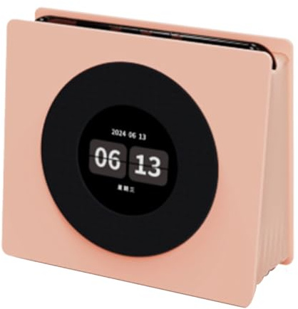 Fangxuee Dynamic Lyrics Bluetooth Audio Machine with 8 Comfort Sounds, Vinyl Floating Design, and Retro Digital Clock A