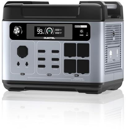 OUKITEL P2001 Pro Station d'alimentation portable 2048 Wh, générateur solaire avec batterie LiFePO4 4 sorties CA 3200 W (6400 W en crête), charge rapide 0-100% en 1 heure, station d'alimentation