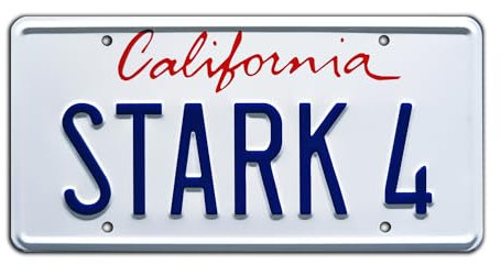 Iron Man | STARK 4 | Metal Stamped License Plate