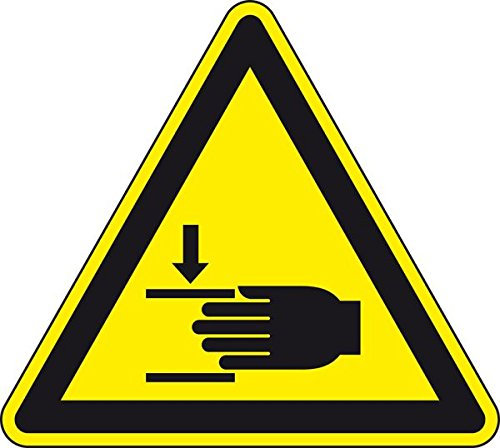 LEMAX® Warnschild Warnung vor Handverletzungen, ASR/ISO, Folie, selbstklebend, SL200mm