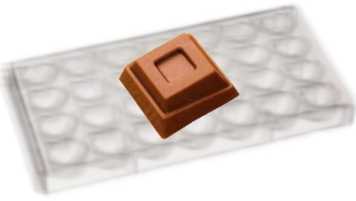 Martellato MA1606 24 Part Polycarbonate Praline Mould, 30 x 30 x 12 mm, Transparent