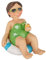 Polyresin Figurine Holiday in Swimming Hoop 5 x 4.5 cm Spring and Summer Like Bathing