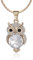 Ouran Lange Halskette für Frauen, Eule Anhänger Halskette für Mädchen Rose Gold und Silber Halskette mit CZ Crystal Choker Halskette (Vergoldet)