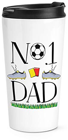 No.1 Dad Football Travel Mug Cup