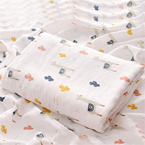 Hayisugar Baby Musselin Swaddle Decke Tücher Baby Bambus Baumwolle Swaddle Wrap Aufstoßen Tuch & Deck Kinderwagen - Pucktücher Baby Decke für Junge und Mädchen, Alpaka, 110 x 140 cm